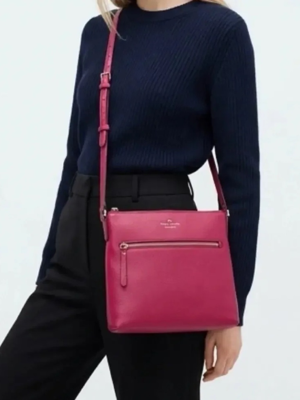 Kate Spade New York Jackson Top Zip Crossbody Purse - Pink Red Color
